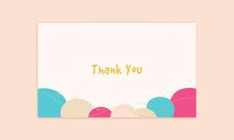 Abstract Colorful Design Thank You Card Free Vector