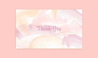Abstrack Watercolor Brush Thank You Card Free Vector
