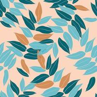 Beautiful colorful leaves pattern design. Good for prints, wrapping, textile, and fabric. Hand-drawn background. Botanic Tile. Surface pattern design. vector