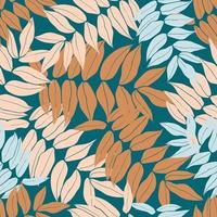 Beautiful colorful leaves pattern design. Good for prints, wrapping, textile, and fabric. Hand-drawn background. Botanic Tile. Surface pattern design. vector