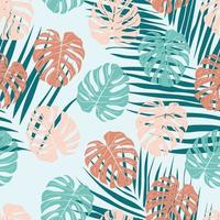 Beautiful tropical leaves branch  seamless pattern design. Tropical leaves background. Trendy Brazilian illustration. Spring and summer design for fabric, prints, wrapping paper and prints vector