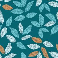 Beautiful colorful leaves pattern design. Good for prints, wrapping, textile, and fabric. Hand-drawn background. Botanic Tile. Surface pattern design. vector