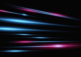 Abstract speed neon light effect on black background vector illustion