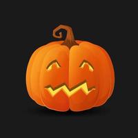 Halloween scary orange pumpkin Holiday cartoon concept vector