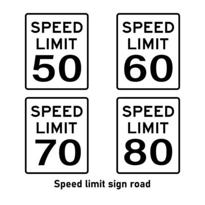 Speed Limit road sign Traffic sign on white background