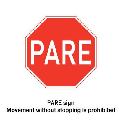 PARE road sign Traffic sign on white background