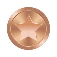 medalla de bronce con ilustración de estrella de formas geométricas vector