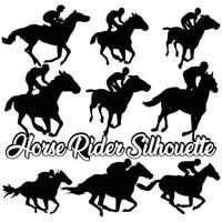 Horse Riding Silhouette Set