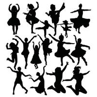 Girl Dancing Silhouettes Vector For Black