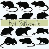 Rat Love Black Silhouette Vector