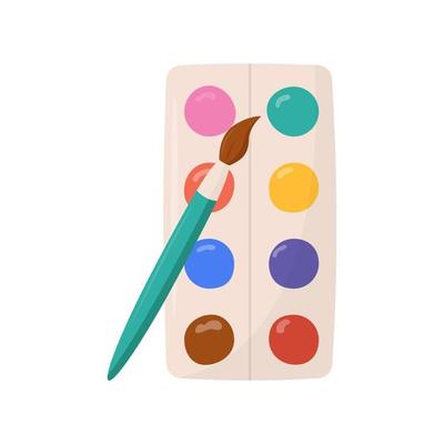 Painting tools elements vector set in cartoon style. Art supplies. Paint  tubes, brushes, pencils, watercolor, palette, crayons. Vector hand draw  illustration. 26226274 Vector Art at Vecteezy