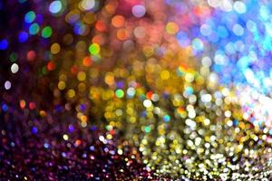 bokeh glitter Colorfull Blurred abstract background for birthday, anniversary, wedding, new year eve or Christmas photo