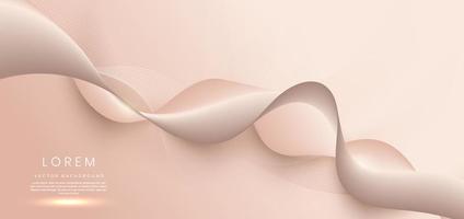 Abstract luxury rose gold pink flowing wave lines background. Luxury template design. vector