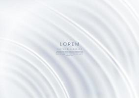 Abstract modern 3d dynamic wavy and curved white, grey on clean background. Luxury concept. vector