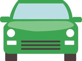 Cartoon Car font side for animation. Green car with looking glass and Head Light. vector