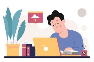 Work From Home Day Flat Illustration