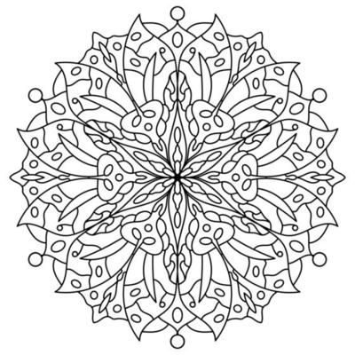 Mandala shape design for coloring book