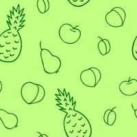frutas de patrones sin fisuras. comida dibujada a mano en estilo garabato vector