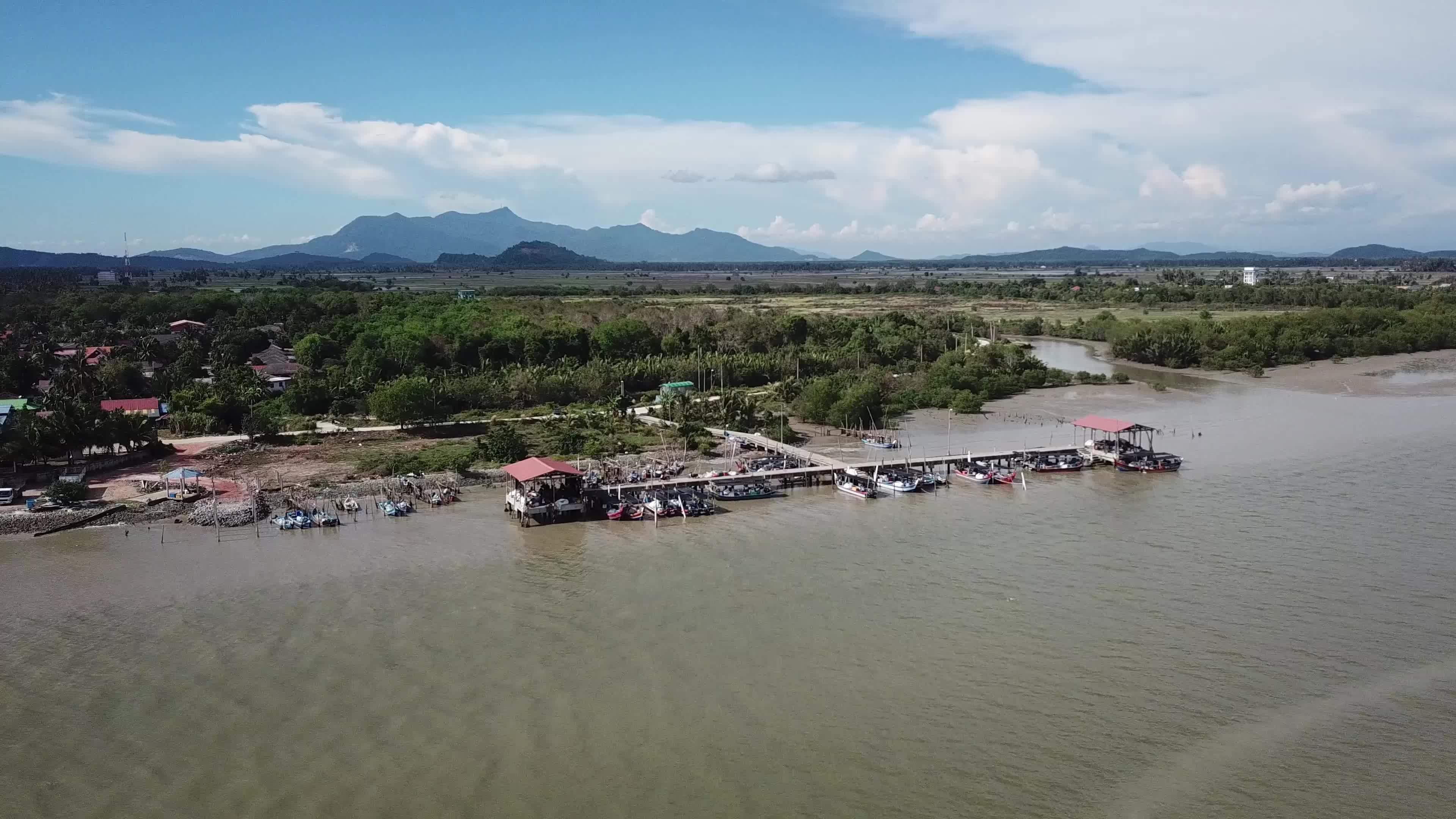 Fly over fishing jetty at Kuala Muda, Kedah Darul Aman. 8953782 Stock ...