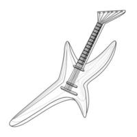 Vector image of musical instruments - guitars in lines. Concept. EPS 10