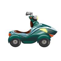Vector image of a single stylized motorcycle in the form of a shark. Concept. Isolated on white background. EPS 10