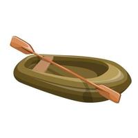 Vector image of an inflatable boat with oars. Cartoon style. EPS 10
