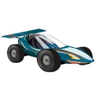 Vector image of a single stylized racing car in the form of a shark. Concept. Isolated on white background. EPS 10