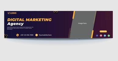 Linkedin banner design template vector