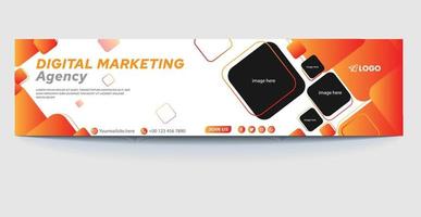 Linkedin banner design template vector