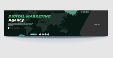 Linkedin banner design template vector