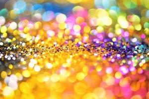 bokeh glitter Colorfull Blurred abstract background for birthday, anniversary, wedding, new year eve or Christmas photo