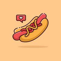 ilustración vectorial gráfico de hot dog