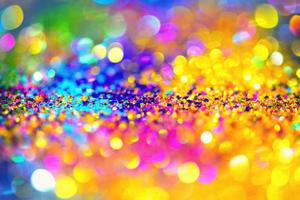 bokeh glitter Colorfull Blurred abstract background for birthday, anniversary, wedding, new year eve or Christmas photo