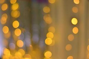 Golden glitter bokeh lighting texture Blurred abstract background for birthday, anniversary, wedding, new year eve or Christmas photo