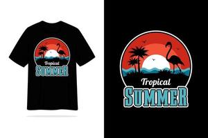 ilustración de diseño de camiseta tropical de verano vector