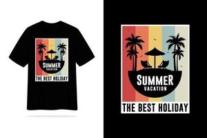 Summer vacation the best holiday tshirt design illustration vector