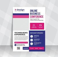 Online Business Conference flyer template vector