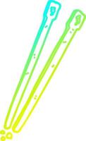 cold gradient line drawing cartoon chop sticks vector