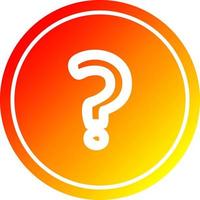 question mark circular in hot gradient spectrum vector