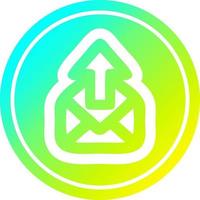 send email circular in cold gradient spectrum vector