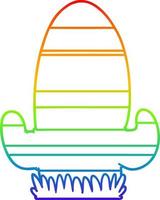rainbow gradient line drawing cartoon cactus vector