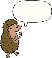 cartoon hedgehog and speech bubble
