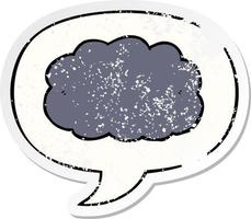 cartoon cloud and speech bubble distressed sticker vector