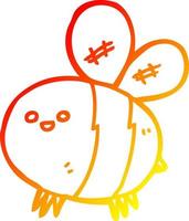 warm gradient line drawing cartoon bee vector
