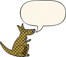 cartoon kangaroo and speech bubble in comic book style vector