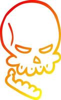 warm gradient line drawing cartoon halloween skull vector