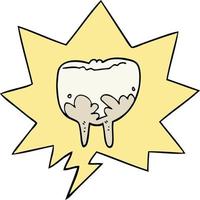 cartoon tooth and speech bubble vector