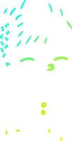 cold gradient line drawing cartoon girl in space suit vector