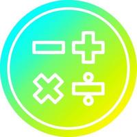 math symbols circular in cold gradient spectrum vector
