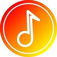 musical note circular in hot gradient spectrum vector